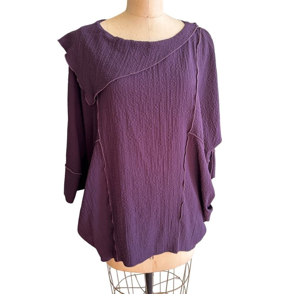 Moonlight Dark Purple Women's Shirt Top‎ Size Small Artsy Lagenlook GUC